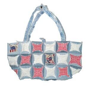 Denim Patchwork Bag Custom Large